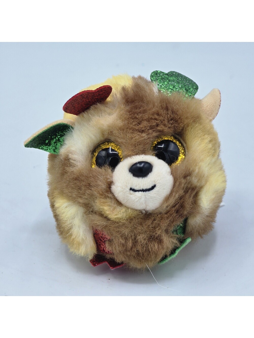 2021 Ty Puffies FUDGE Christmas Reindeer (4 inch) Stuffed Puff Ball Plush Toy🔥
